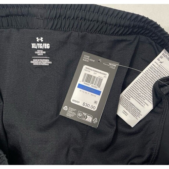 Under Armour Fly-by 3” Shorts Black Size XL New With Tag - Picture 7 of 8